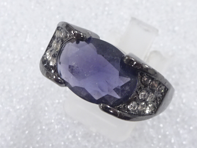 JAPANESE KIMONO / ANTIQUE COLORED STONE RING (SIZE 27)